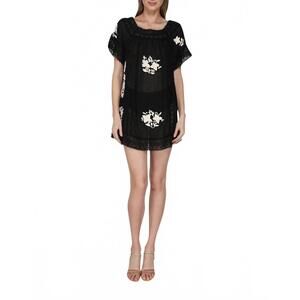 NEW FLORABELLA eze short sleeve mini dress in black